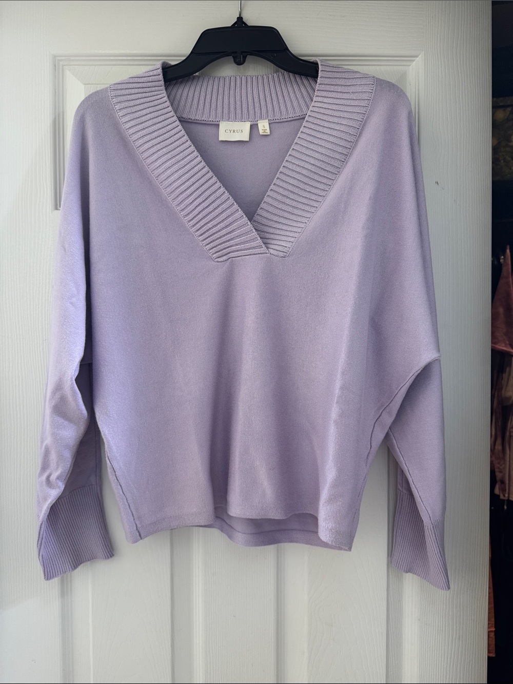 Cyrus Pastel Lavender V-Neck Sweater
